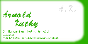 arnold kuthy business card